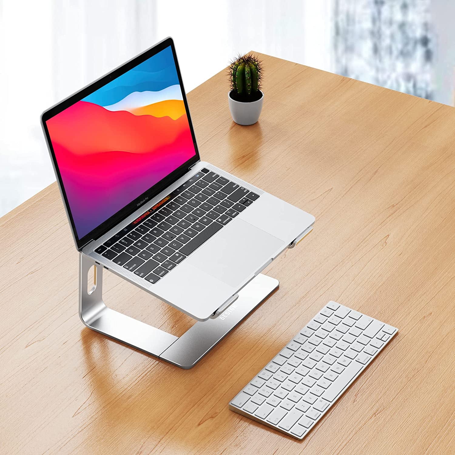 Aluminum Laptop Stand, Ergonomic Detachable Computer Stand, Notebook Riser Compatible with Air, Pro, Dell, HP, Lenovo More 10-15.6" Laptops, Silver