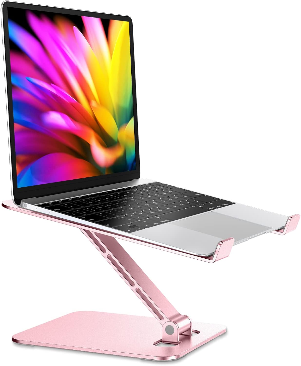 Foldable Laptop Stand, Height Adjustable Ergonomic Computer Stand for Desk, Aluminum Portable Laptop Riser Holder Mount Compatible with Macbook Pro Air, HP, Dell 10-16"