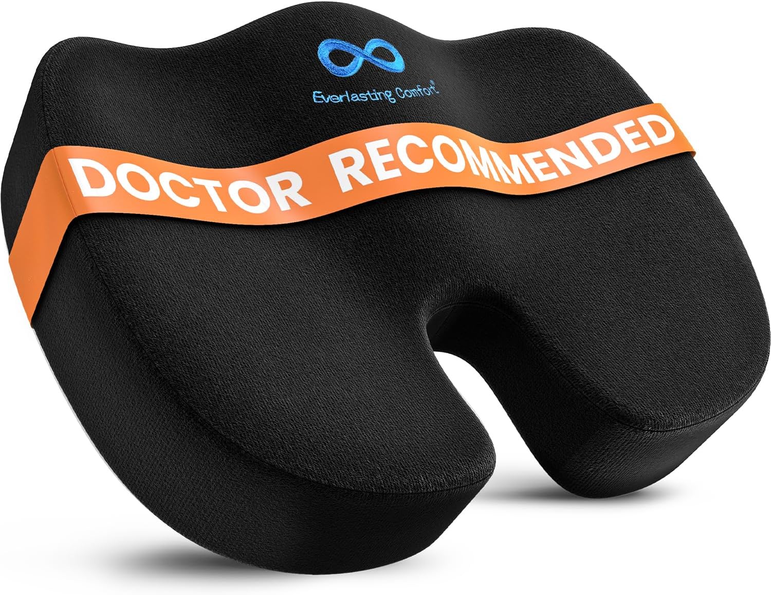 Comfort Doctor Recommended Memory Foam Seat Cushion for Office Chairs & Car Seat - Ergonomic Office Desk Accessories for Tailbone Pain Relief, Sciatica & Back Support