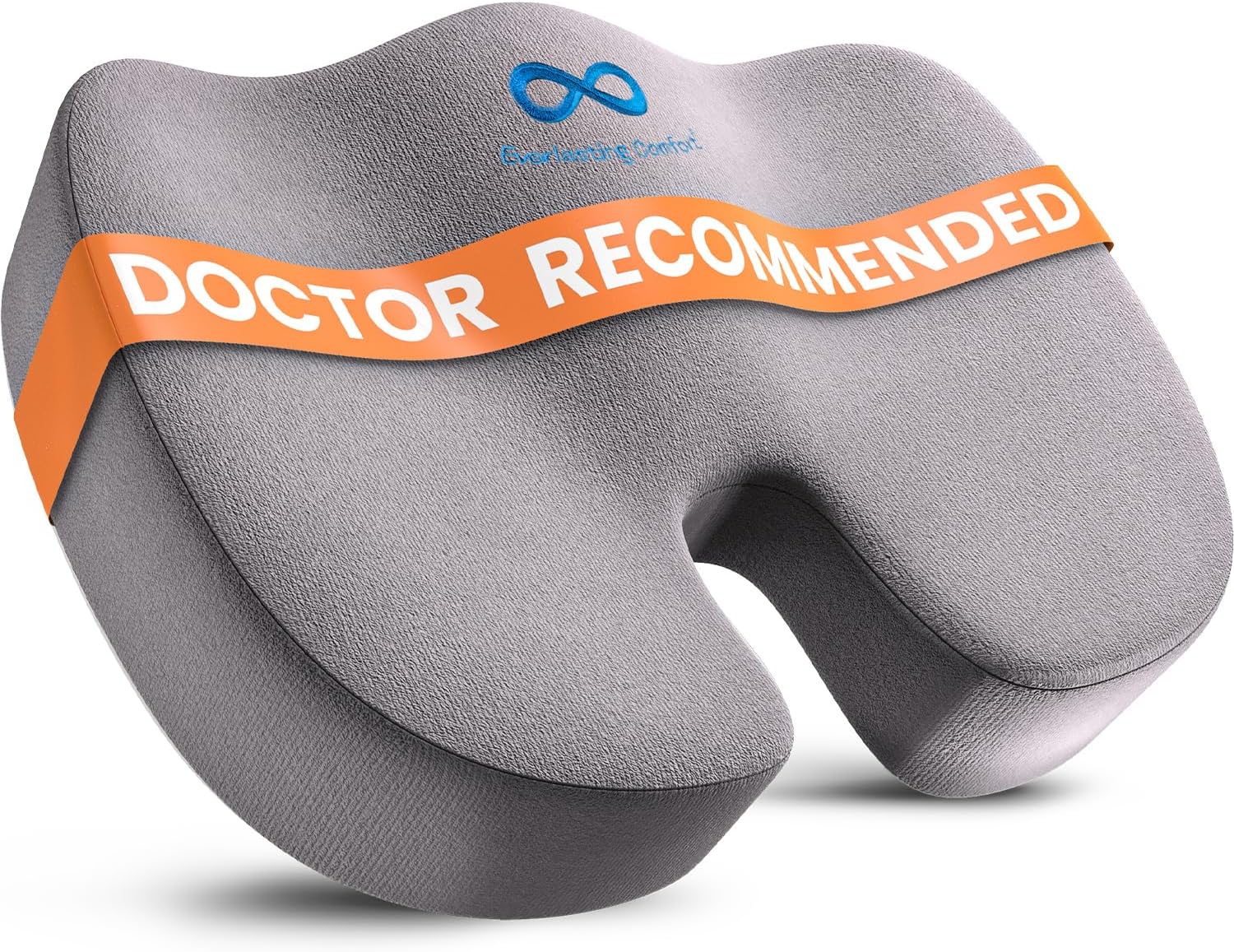 Comfort Doctor Recommended Memory Foam Seat Cushion for Office Chairs & Car Seat - Ergonomic Office Desk Accessories for Tailbone Pain Relief, Sciatica & Back Support