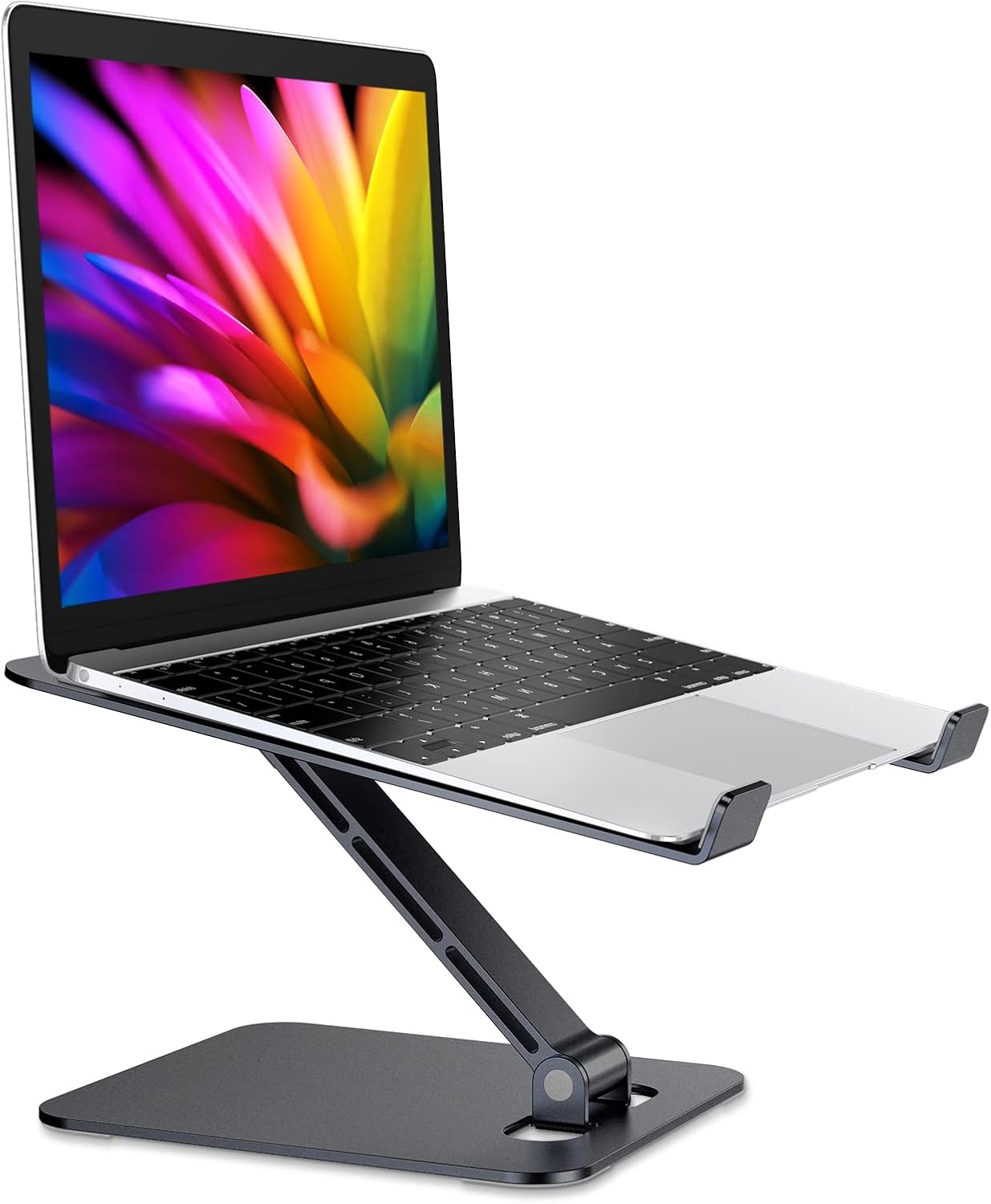Foldable Laptop Stand, Height Adjustable Ergonomic Computer Stand for Desk, Aluminum Portable Laptop Riser Holder Mount Compatible with Macbook Pro Air, HP, Dell 10-16"