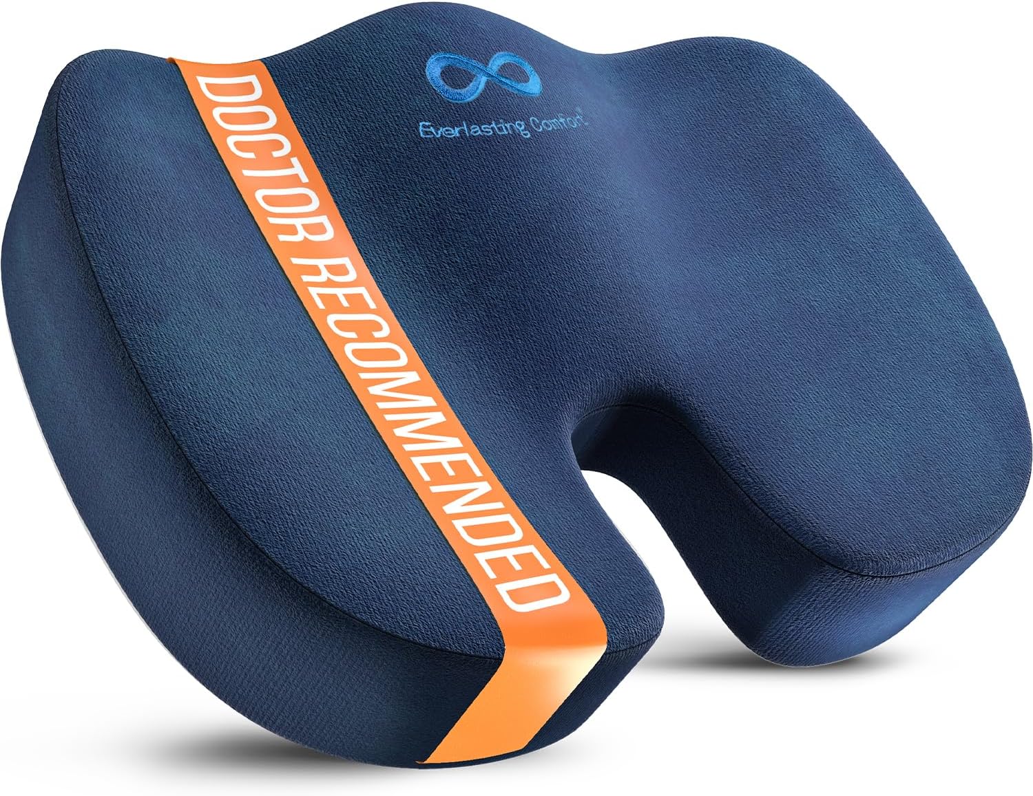 Comfort Doctor Recommended Memory Foam Seat Cushion for Office Chairs & Car Seat - Ergonomic Office Desk Accessories for Tailbone Pain Relief, Sciatica & Back Support